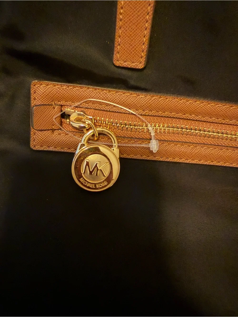 Michael Kors Black Tote with Brown Leather Trim and Gold Hardware - Picture 2 of 6
